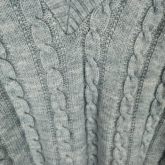 Jantzen Vintage Light Blue Long Sleeve V-Neck Cable Knit Pullover Sweater Size L - Picture 3 of 4